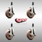 Service Caster 5 Inch 316SS High Temp Glass Filled Nylon 1-1/4 Inch Stem Caster Set Brake SCC SCC-SS316EX20S514-GFNSHT-TLB-114-4 - alternate 4